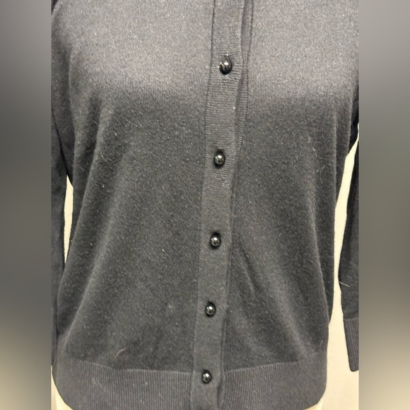 Kate Spade SILK CASHMERE cardigan Black Size L live Colorfully - Picture 4 of 6